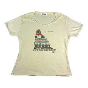 VTG 1983 Chocolate Lovers Hanes‎ Tee Shirt USA Single Stitch XL Rare Cream